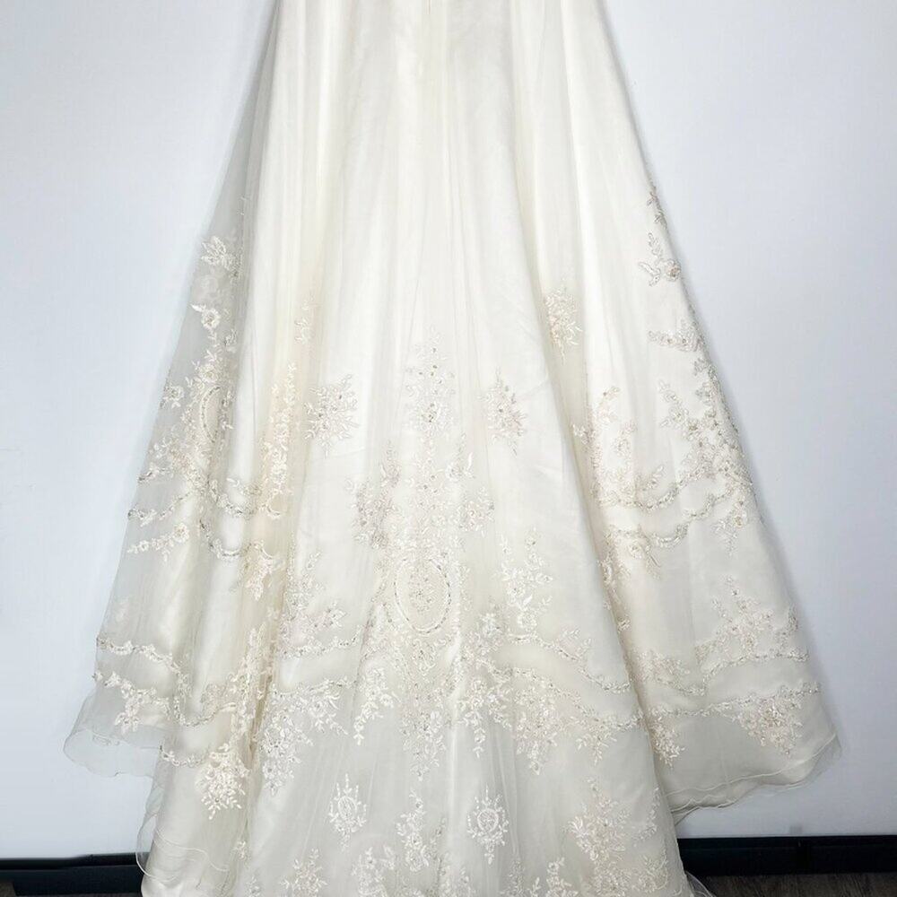 Casablanca Ivory Strapless Beaded Embroidered Bridal Gown Wedding Dress NWT - Picture 11 of 16